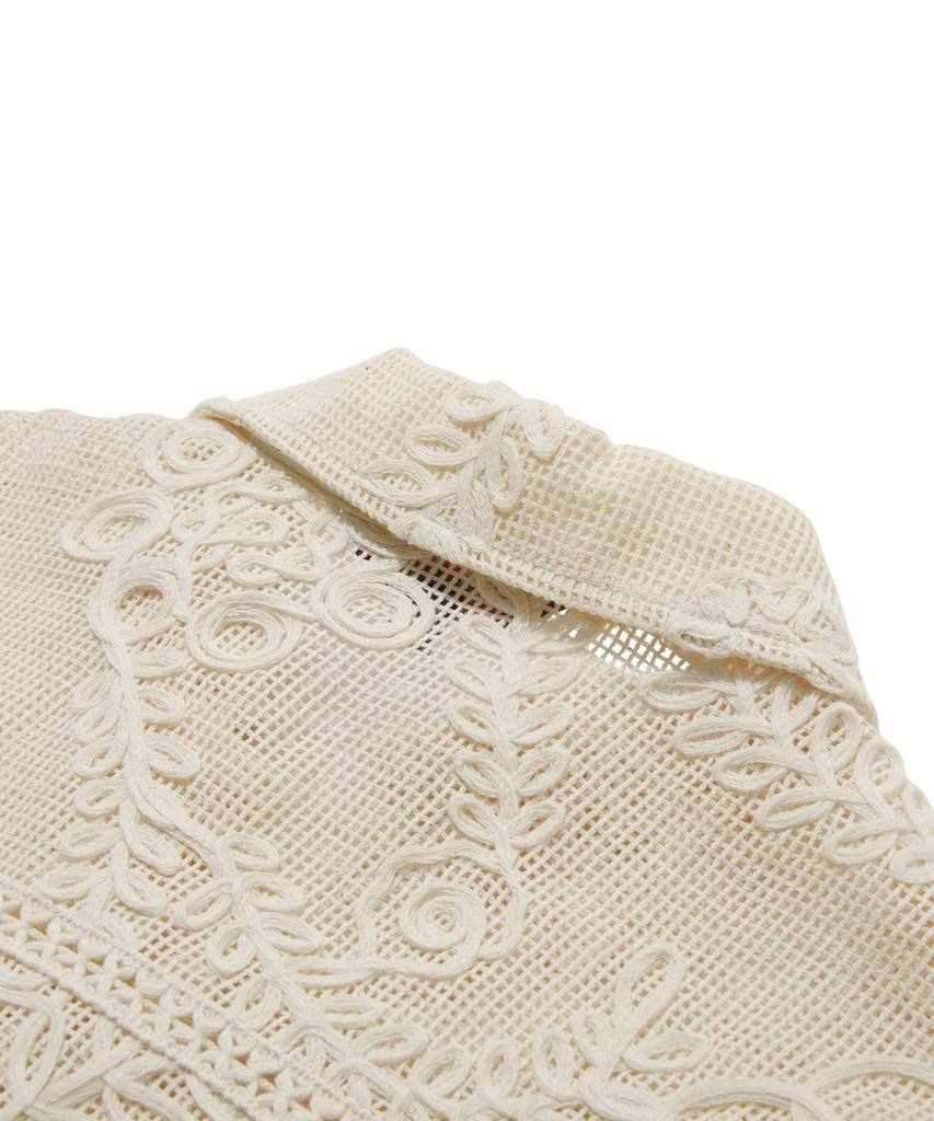 PENFIELD 3D Crochet Patch Half Shirt Beige_Fs2Wr30F