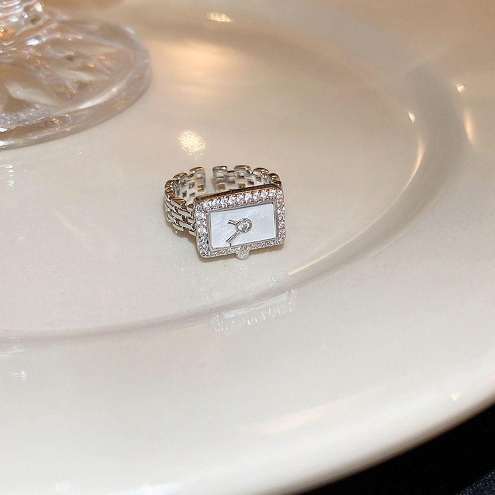 Gift Niche Design Ins Style Rhinestone Women Ring Fashion Jewelry Korean Style Ring Vintage Ring