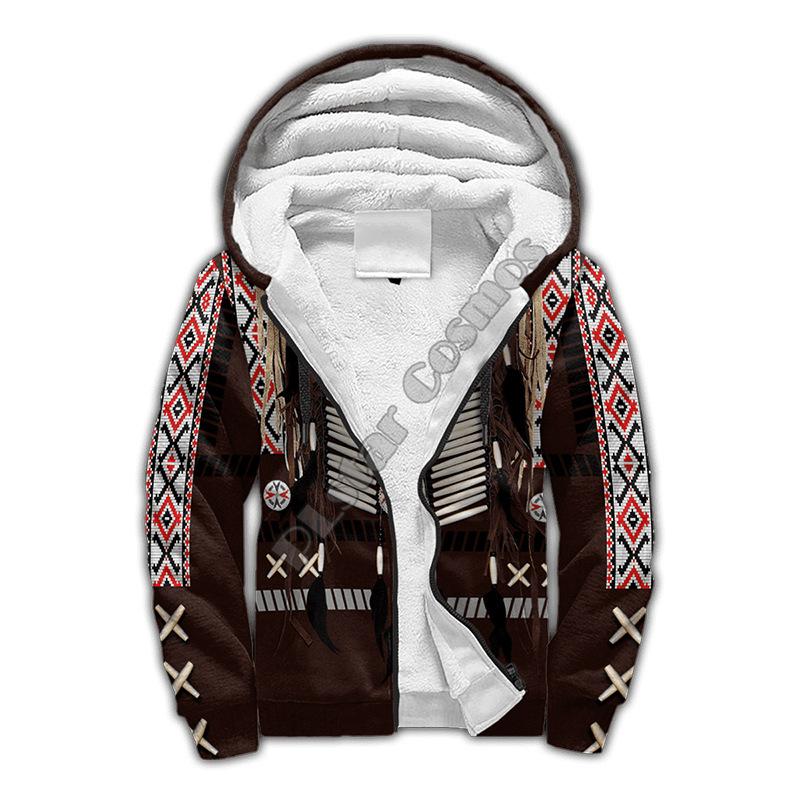

Velvet Warm Hooded Cardigan Sweater with Soft 3D Digital Tattoo Printed Long-sleeved Jacket 5XL