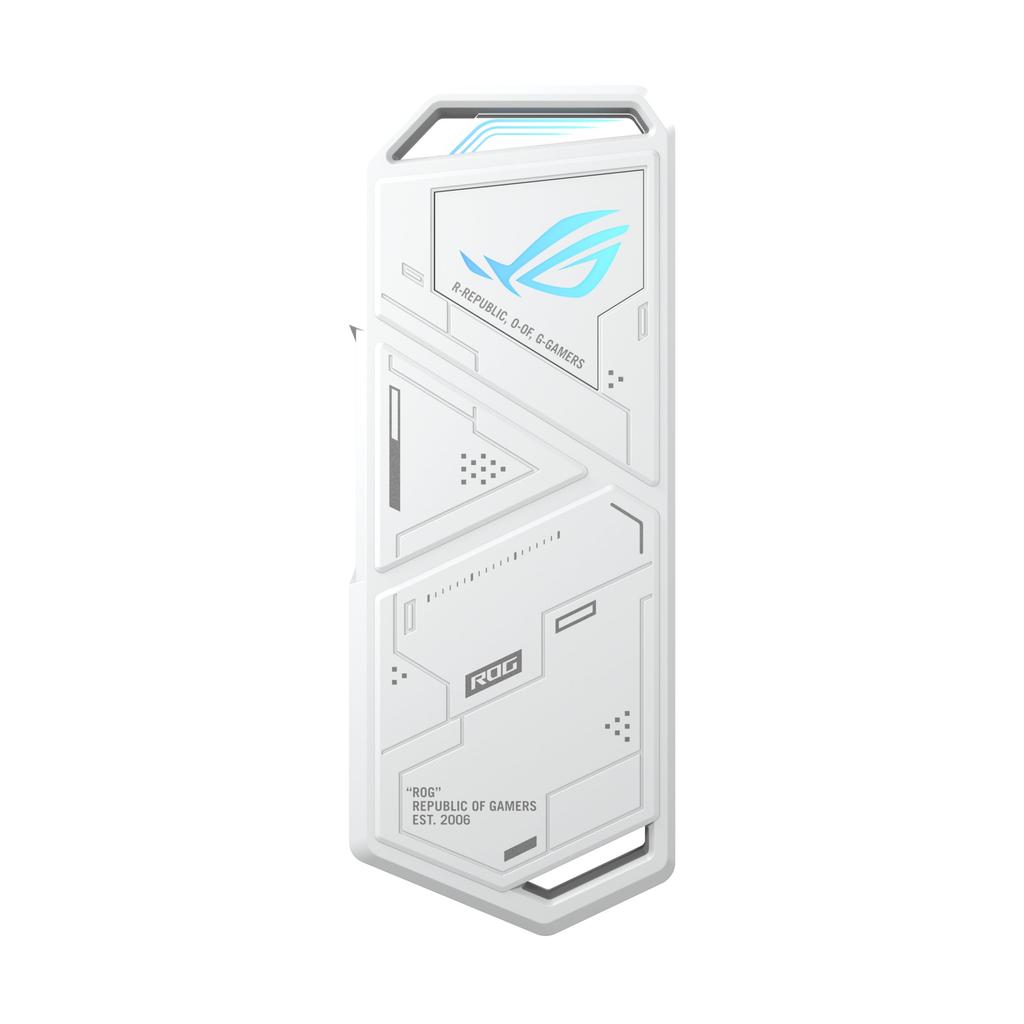 ASUS ROG STRIX ARION White Edition NVMe External SSD Case Installation To C To A Cables Thermal Pad Included Aura Sync Compatible / M.2 / Tool-less /