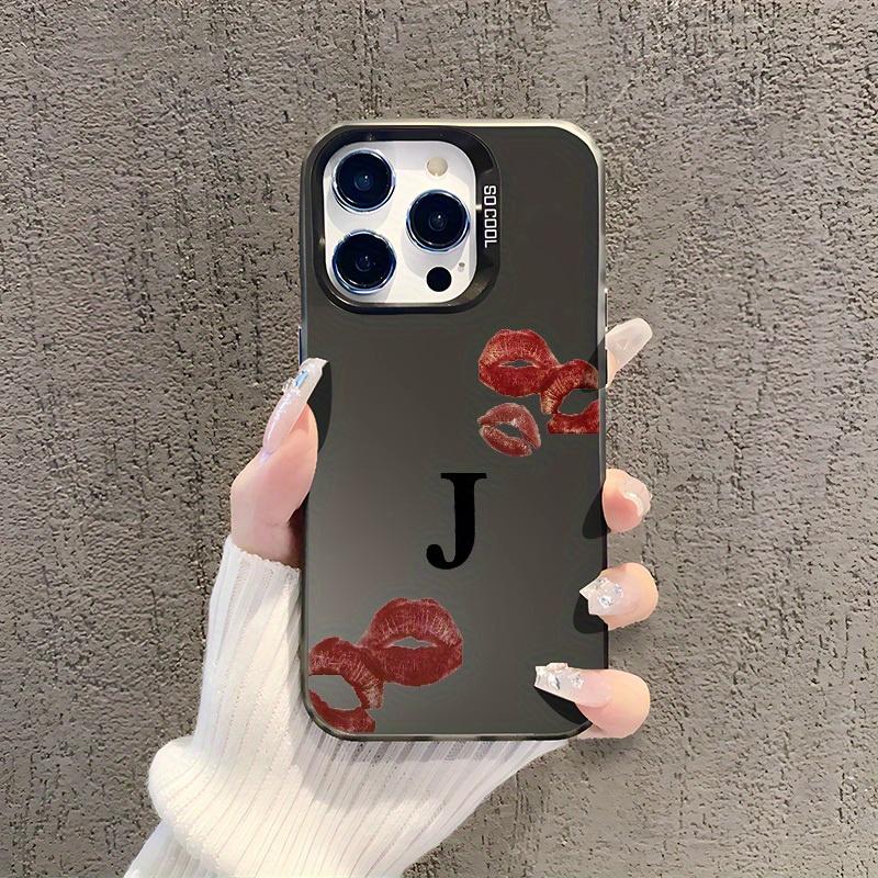 Letter J Sexy Lips Beautiful Case for iPhone 17 16 15 14 13 12 11 Pro/ Max /Plus XR XS Anti-fall and Shock Rear Cover
