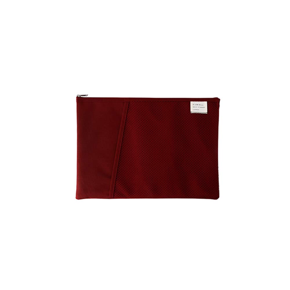 

[LIVEWORK] Mesh Pocket File Pouch ver.2, Pouch for File and Document Organization, A4 Size, Cute and Stylish (Raspberry)