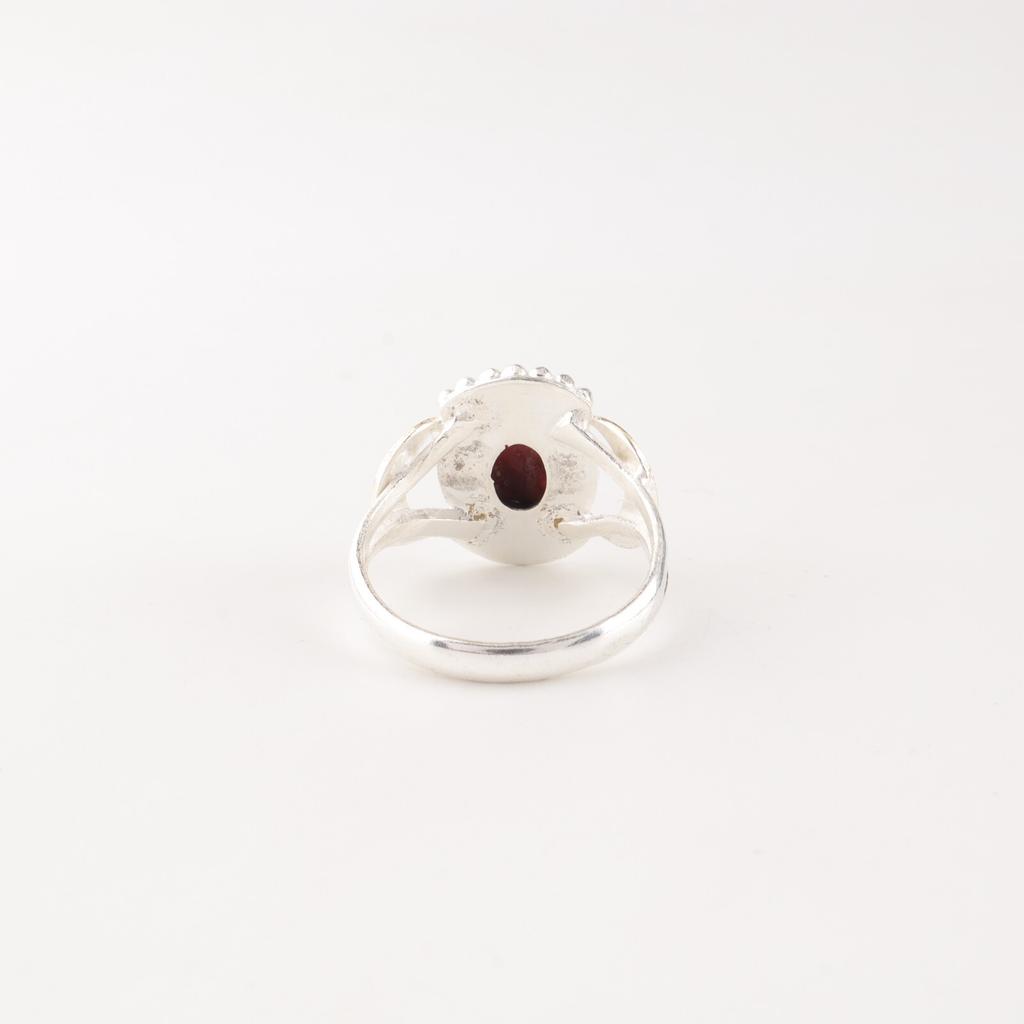 Schwarzer Rhodonit Edelstein 925 Gestempeltes Silber Schmuck Handgefertigt Heilstein Ring RR-61-22