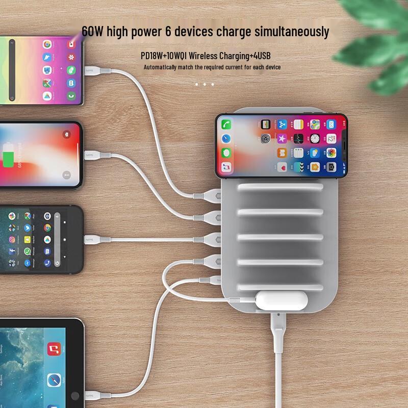 

SooPiiwi V6 Pro 60W Multi-Port Wireless Fast Charger