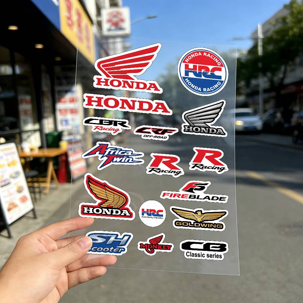 AAAKF1 FOR HONDA HRC H WING Waterproof Reflective Motorbike Stickers Easy Peel Removable Decals for Motorcycle Car