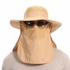 Removable Neck Flap Summer Fisherman Cap Quick Drying Bucket Hat Removable Visor Hat  Camping