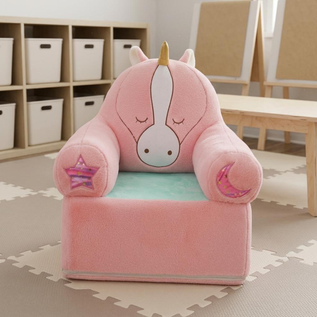 Soft Kids Sofa Removable Washable Cover Cartoon Creature Sofa Soft Toddler Chair Armrest Design Stuffed Kids Armchair