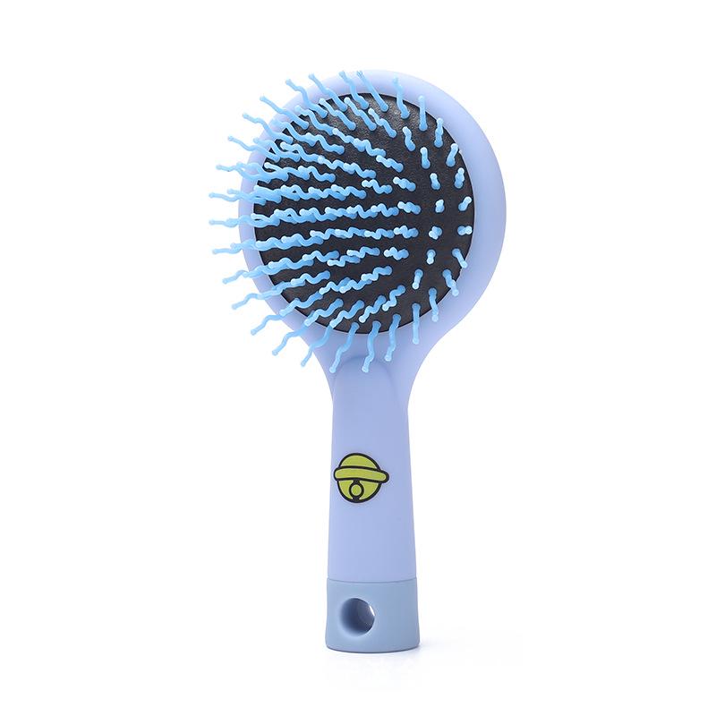 Cute Cartoon Air Cushion Comb for Girls and Teens: Portable Hairbrush with Mirror and Massage Feature.