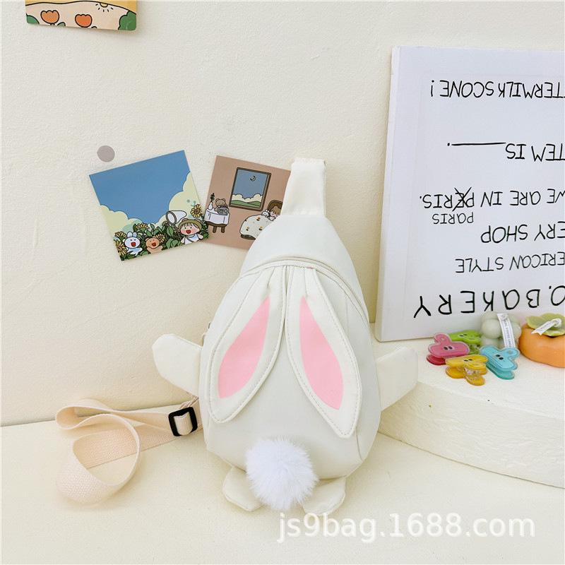 Schoolbag cartoon cute rabbit ears casual breast bag women's trendy children's bag women's new simple casual fashion shoulder messenger bag