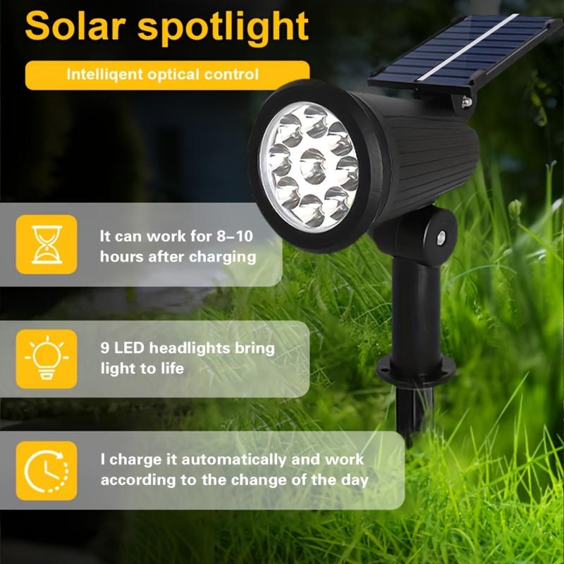 7/9 LED Solar LED Light Spotlights Outdoor IP65 Waterproof Lights Brightness Adjustable for Garden Backyard Driveway Patio Decor