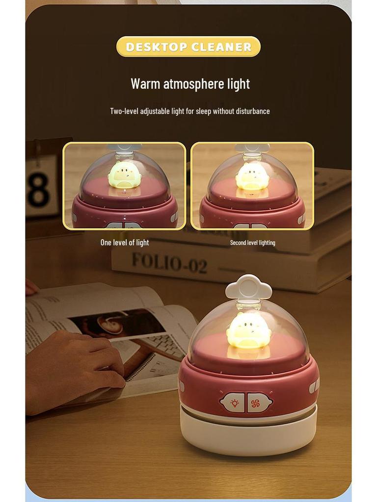 Wireless Desktop Vacuum Cleaner & Night Light for Crumbs - Ideal for Children and Students