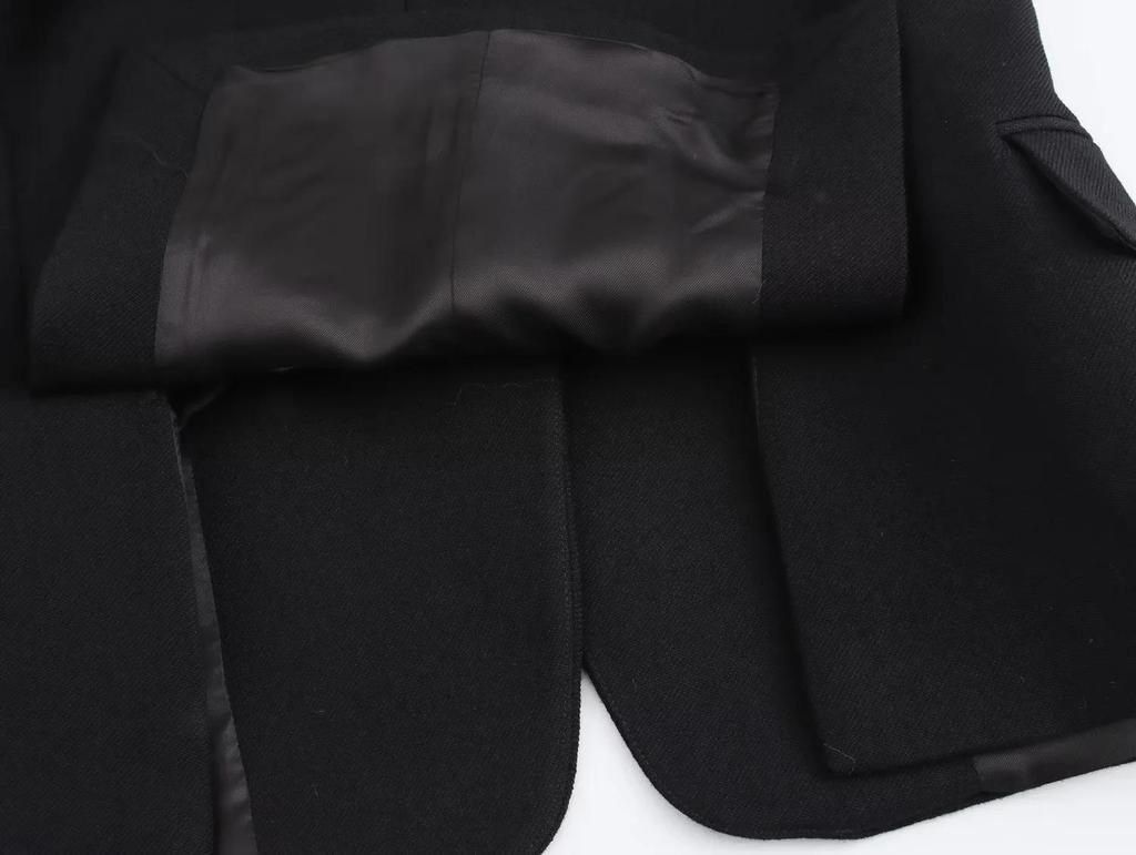 Autumn Women's Solid Color Single-Button Long Sleeve Shawl Collar Suit Jacket