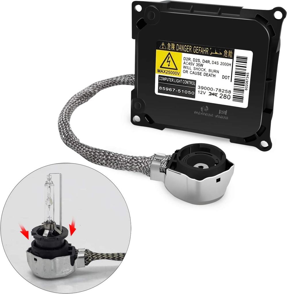 RCP HID Ballast Series Universal HID Ballast 35W for 12V Vehicles Compatible Genuine Replacement Fully Waterproof Repair Ballast 1 Piece D2/D4