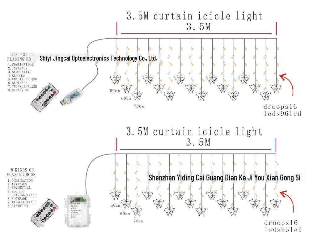 USB Remote Control Battery-Powered Icicle String Lights for Wedding, Birthday, Christmas, and Fairy Decor.