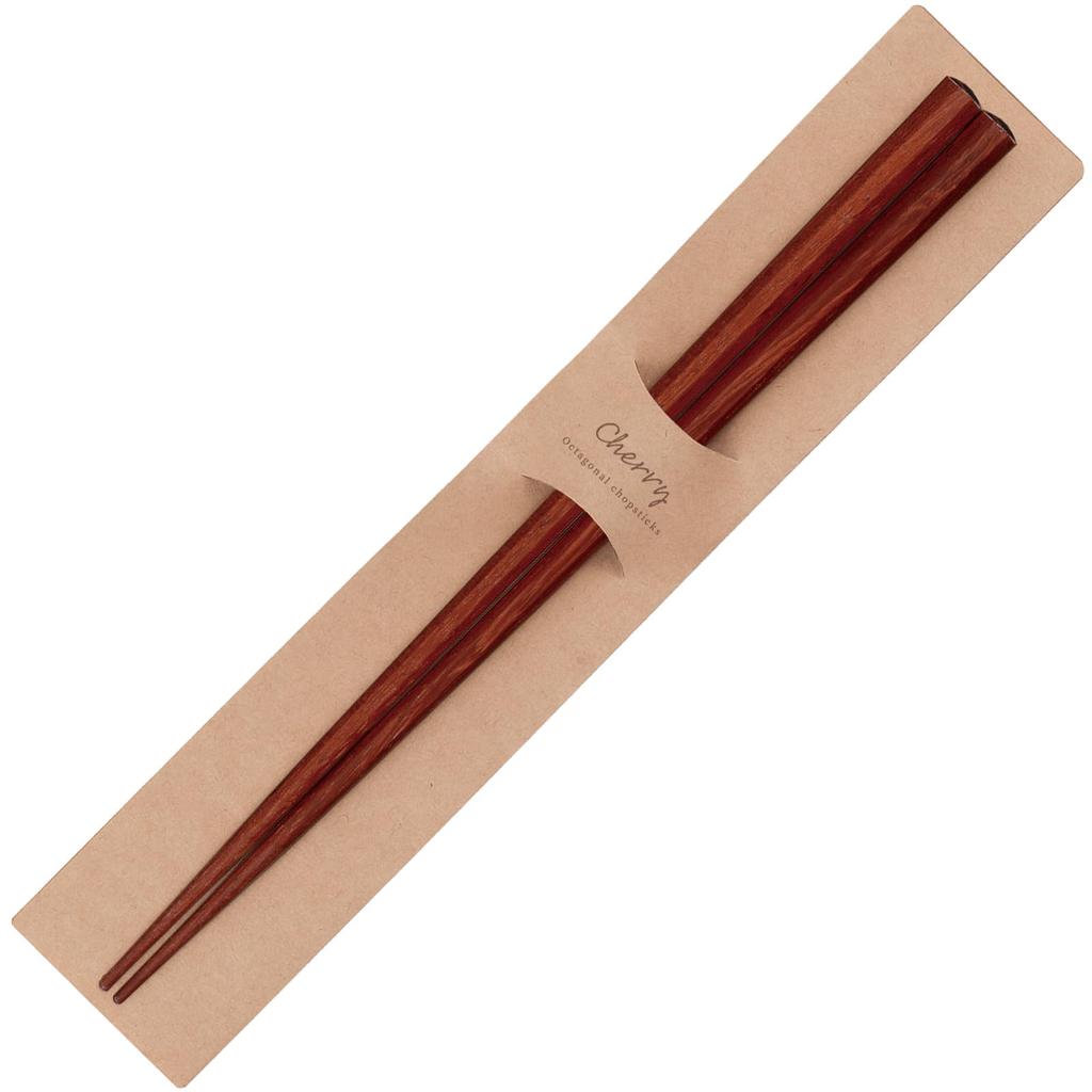 PINGTO Wood Adult Dishwasher Cherry Made in "Precious Octagonal" Chopsticks, Size, Long, Safe, Wood, 23cm, Japan, H-06881