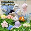 Soft Fluffy Whale Keyring Kawaii Press Sound Pendant Ocean Animal Plush Keychain  Home Decor