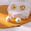 S925 Silver Needle Frosted Gold Bean Earrings: Vintage, Versatile, High-End Fashion for Women