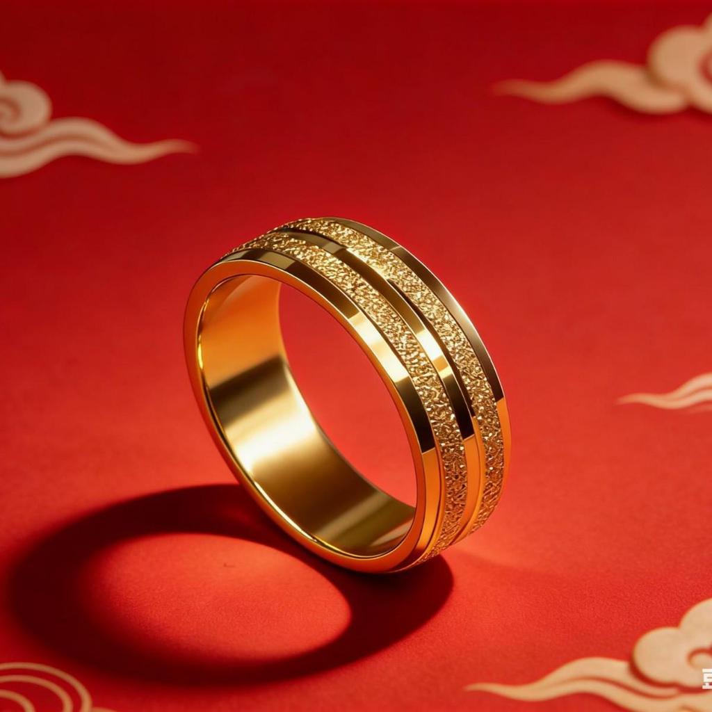 Vietnam Gold Sand Fire-Resistant Unisex Ring: Color-Preserving Electroplated Fashion Jewelry
