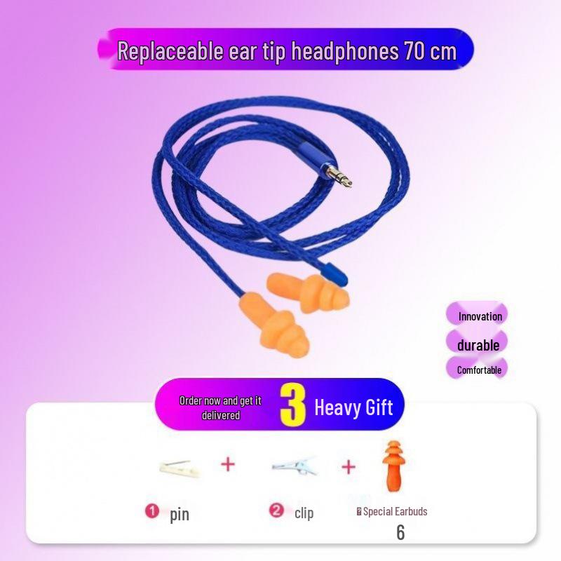 Bluetooth Noise-Cancelling Low Bass HD Wired Earplug Headphones for Work.