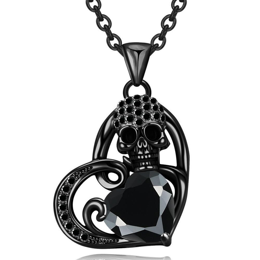 

Skull Black Angel Wing Heart Purple Red Crystal Zircon Women s Pendant Necklaces Mother s Day Halloween Christmas Jewelry