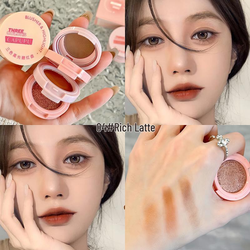 

CAPUPU Макарон Трехцветные тени для век: Трехслойная перламутровая, матовая, мерцающая палетка Standard