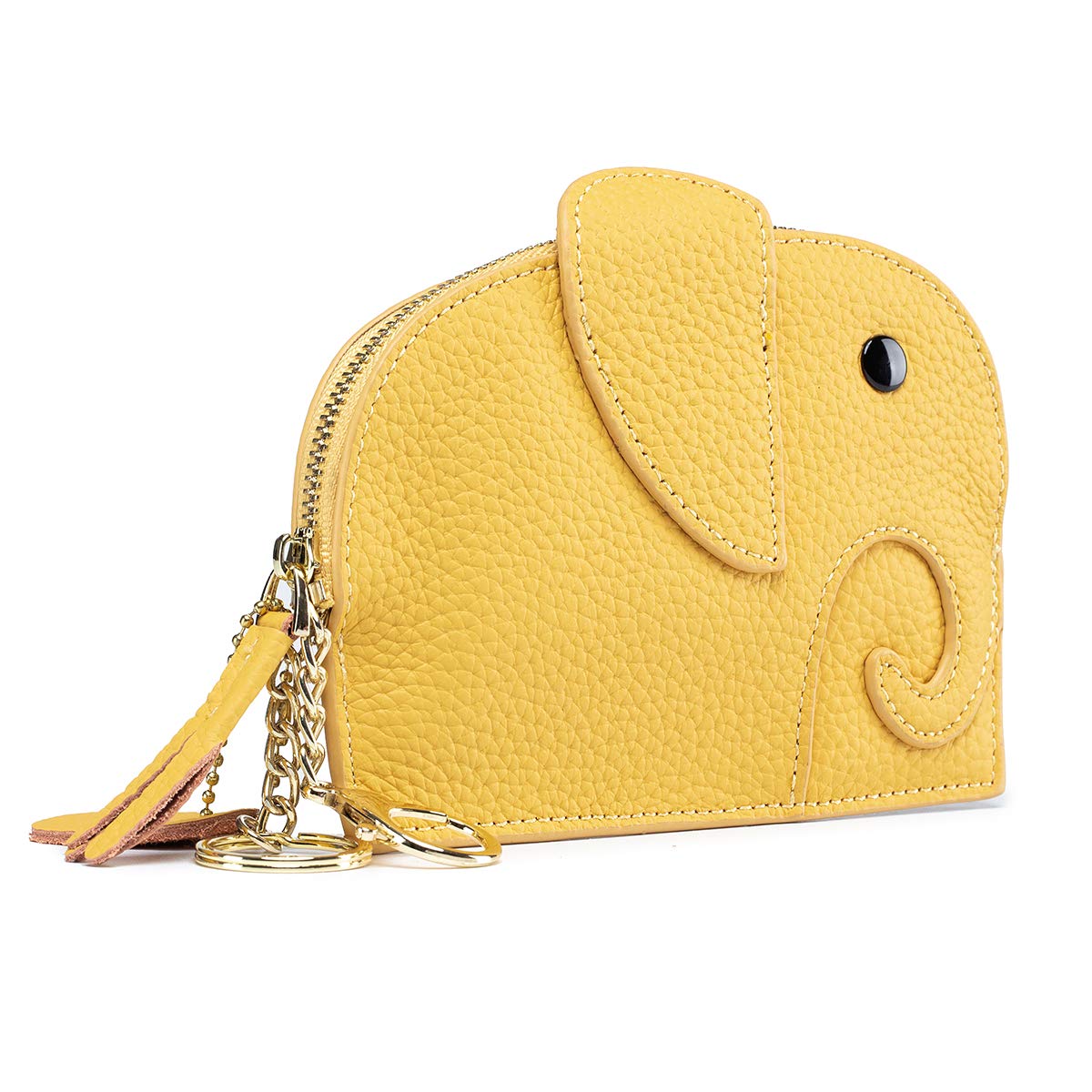 

Cute Elephant Coin Mini with Key Solid [imeetu] Purse, Wallet, Compact, Handheld, Ring, Color, Slim, Women s (Yellow)