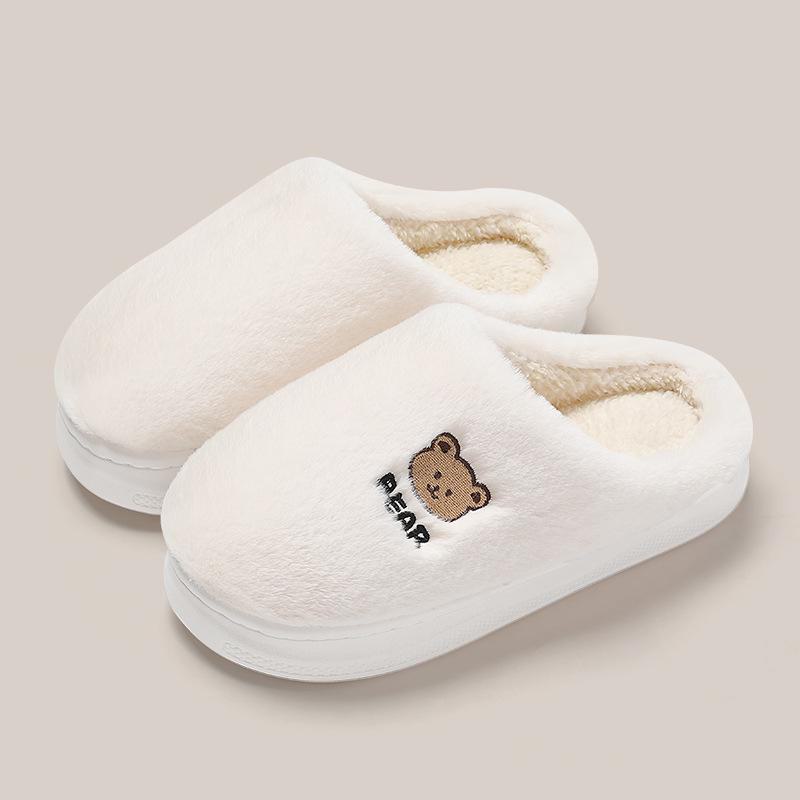 Women's Cozy Indoor Cotton Slippers, Non-Slip Cute Furry Winter Footwear for Couples
