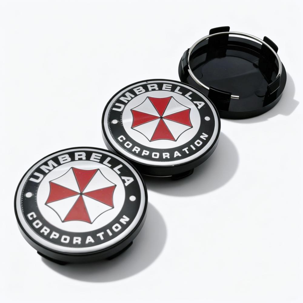 4pcs Umbrella Logo Emblem Badge Car Wheel Center Caps OD 58MM 54MM Wheels Hub Cap Rim Hubcaps Dust Cover Replace Car Accessories