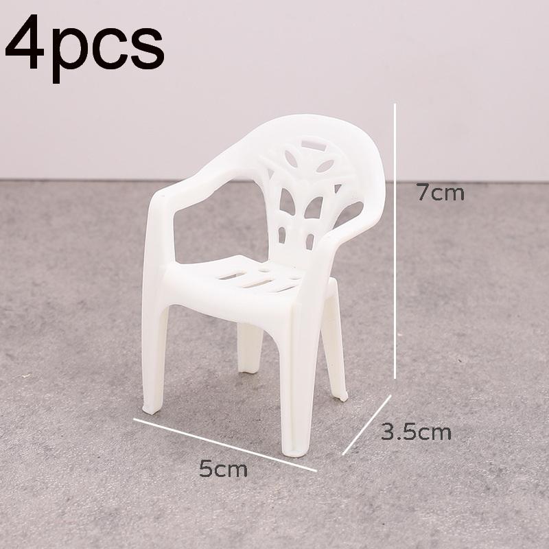 4Pcs Mini Support Miniature Items Armchair Plastic Backrest Chairs For 1/6 Dollhouse Accessories Doll Furniture Children'S Gifts