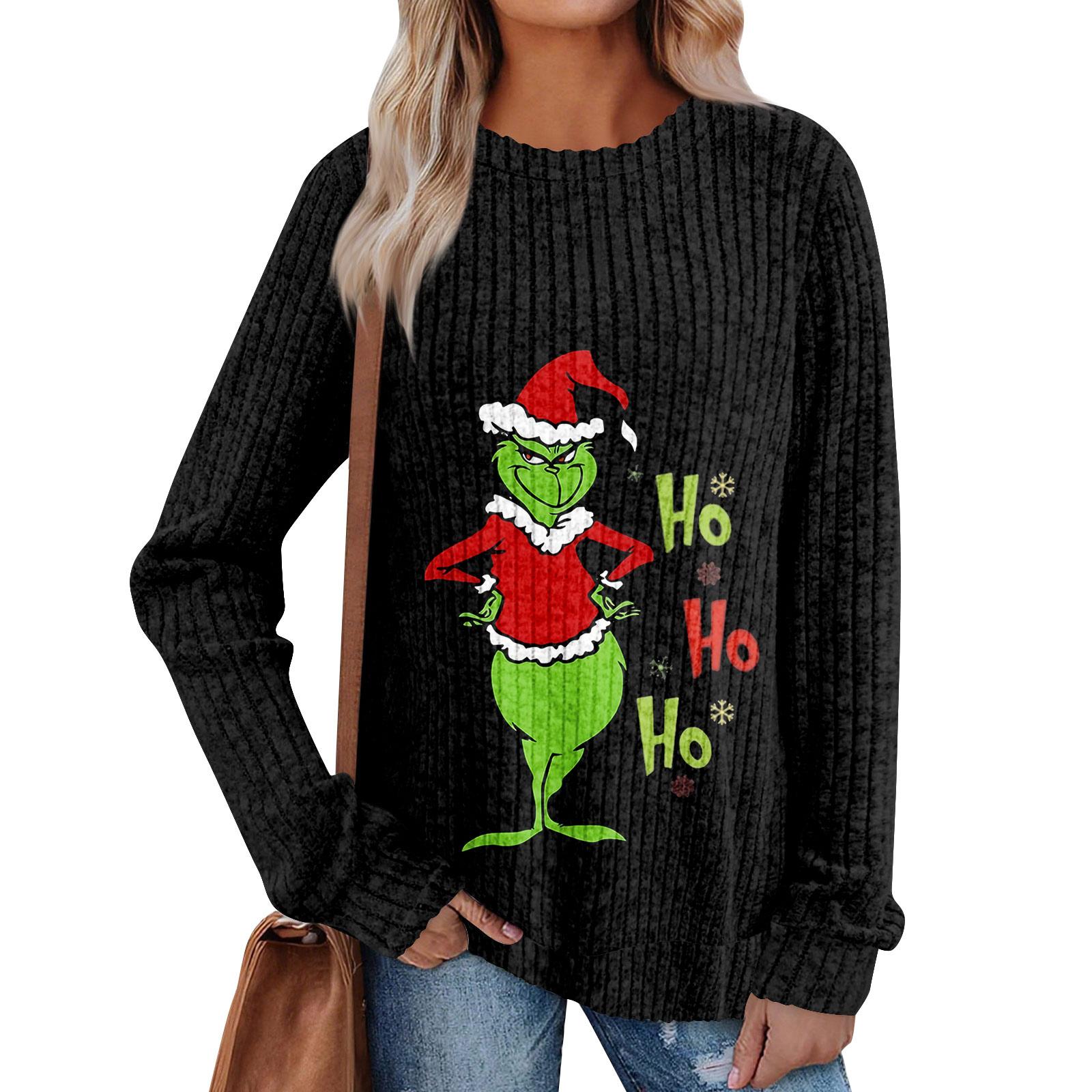 

Women s Printed Lightweight Brushed-Cotton Round Neck Top L