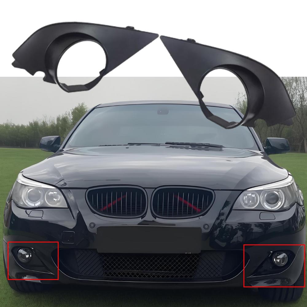Pair Car Front Bumprt Fog Light Cover Lamp Frame Grille For BMW E60 E61 M Sport 2003 2004 2005 2006 2007 2008 2009 51117896604