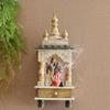 Handmade Wood Mandir: Embossed Painted Wall Shrine
