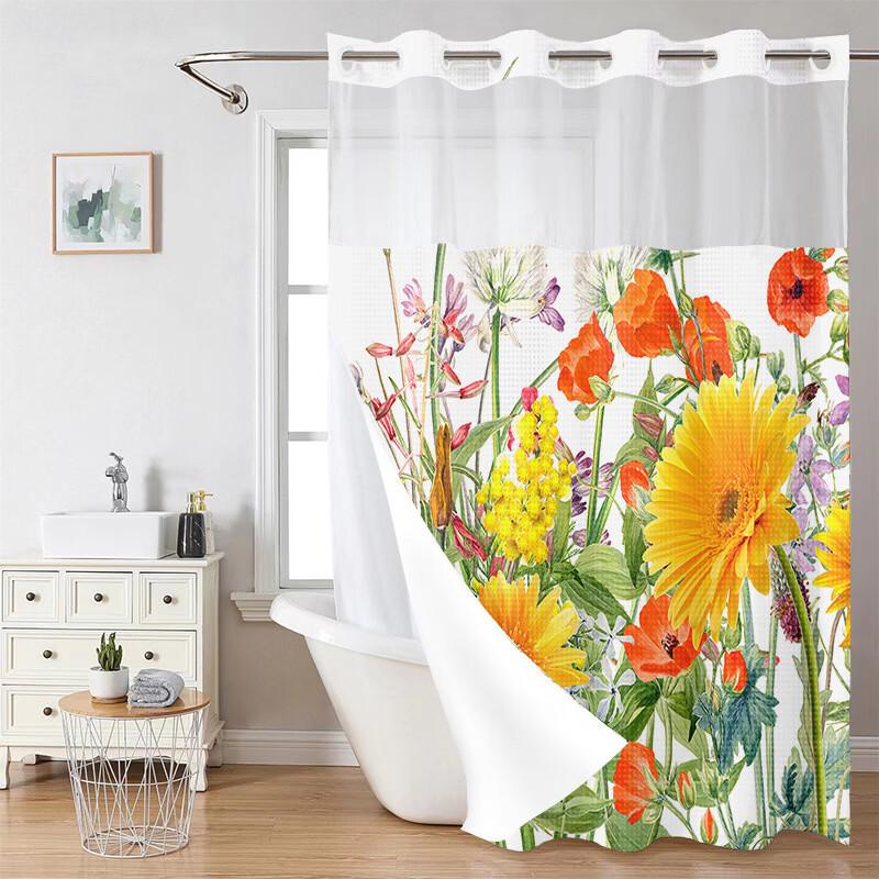 

Handun Floral Double-Layer Polyester Shower Curtain