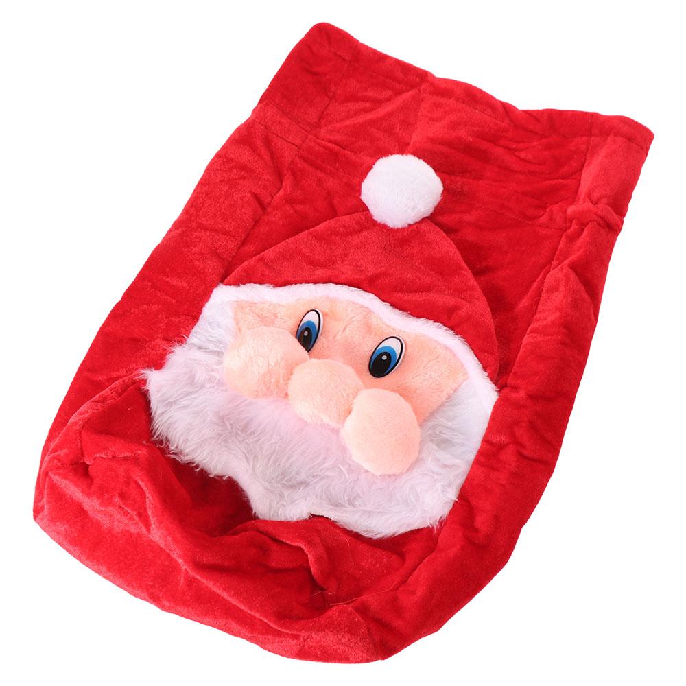 Velvet Christmas Drawstring Bag Santa Claus Gifts Storage Pouch Cute Plush Candy Bags  Families