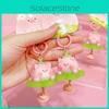 Cute Plush Strawberry Pig Keychain Adorable Car Hanging Decoration Key Accessory