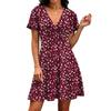 Fashionable Women's Casual Floral Wrap Dress With V-Neck And Waist