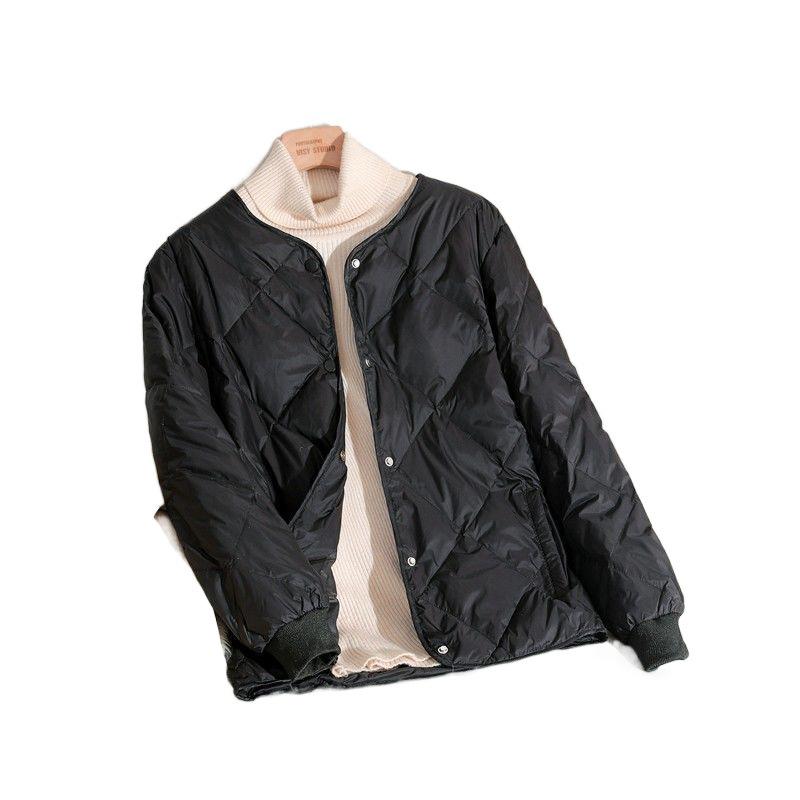 Women's Lightweight Short Down Cotton Baseball Jacket - Korean Style 2023