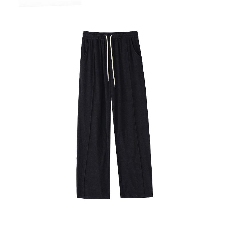 Wool Glutinous Rice Pants Drape Soft Waxy Knitted Wide-leg Pants Women's Autumn and Winter Lazy Wind High Waist Thin Straight Mopping Pants