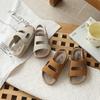 Kids Open-Toe Slide Sandals With Cutout Design TPR Sole Beach Shoes Girls Boys