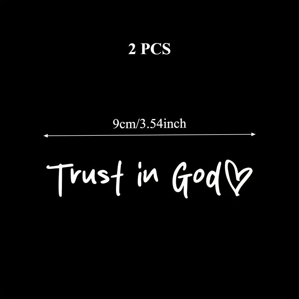 2pcs Trust In God Car Rearview Mirror Sticker Vinyl Graphic With Heart Cars Trucks Windows Laptops Decal Faith Hope Love Teacher Christamas Gift