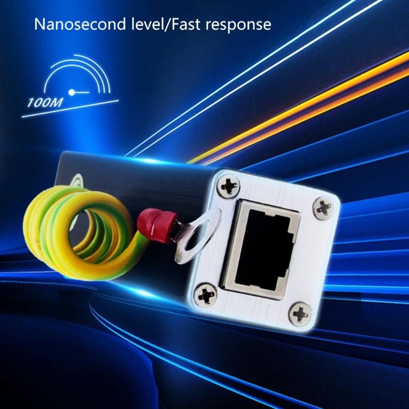 POE Surge Arrestor Ethernet Surge Protectors High Voltages Resistant Compatibility with IEEE802.3af/at Standards