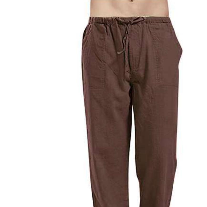 

Large Size Men s Casual Trousers Linen Pocket Fashion Beach Trousers Trousers Processing Hundred Straight Trousers S