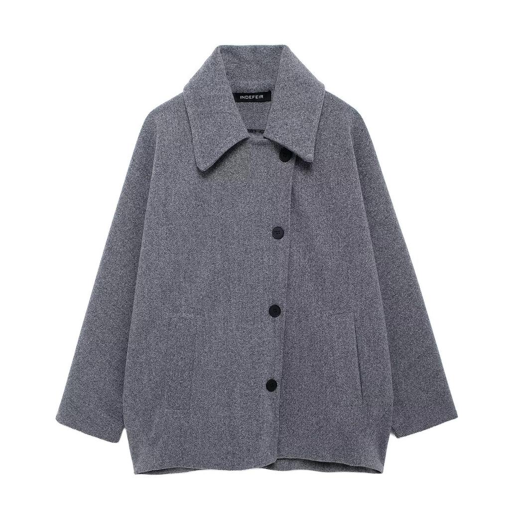 European and American Autumn and Winter Women's Retro Coat Lapel Loose Fur Coat