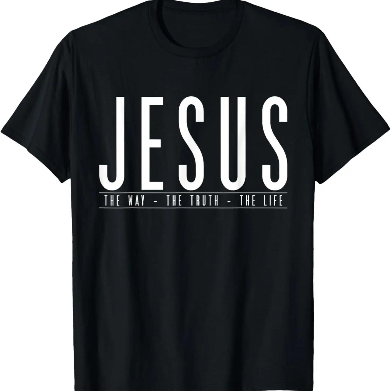 Jesus The Way The Truth The Life Religious Church Christian T-Shirt S чёрный