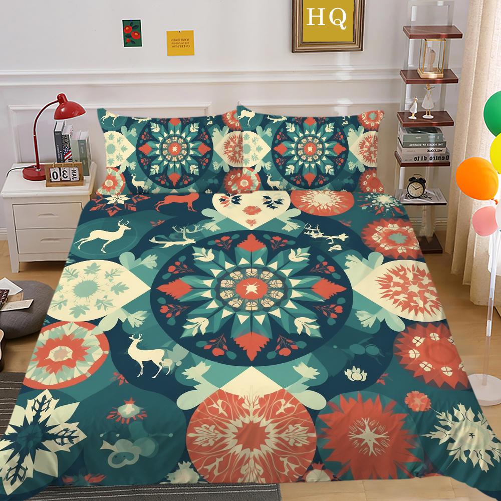 Christmas Printed Duvet Cover Set Microfiber Full Size Home Textiles Lovely Fashion Children Bedroom Decor