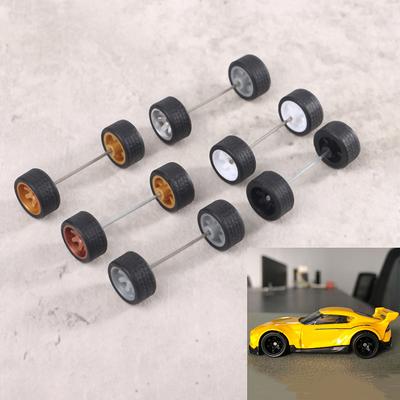 1:64 Modified Tire Car Model Tire Figure Car Wheels for Hotwheels with Rubber Tires Basic ABS Modified Parts Racing Vehicle Toys