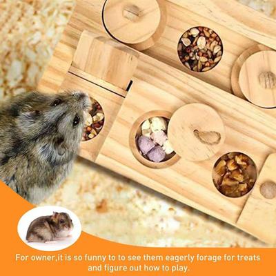Cavia-speelgoed voor het zoeken naar voedsel Hamster Houten interactief verrijkingsspeelgoed Puzzel voor kleine dieren Snoepdispenser voor konijnen Ratten Chinchilla's