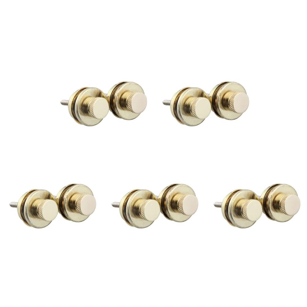 10-2PCS Electric Guitar Straplock Zinc Alloy Bass Safety Straplock Flat Head Non-slip Replacement Musical Instrument Accessories
