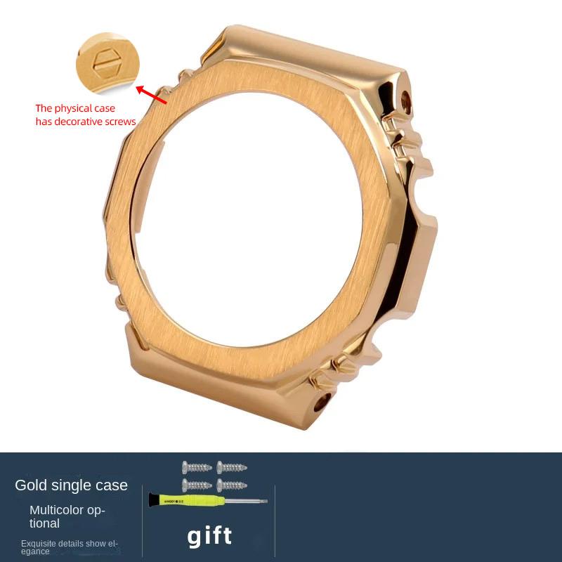 GA-2100 Watchband case Mod Kit For Casio G-SHOCK Farm Oak GA2100 GA2110 GA-B2100 Modified metal Bezel stainless steel strap Tool