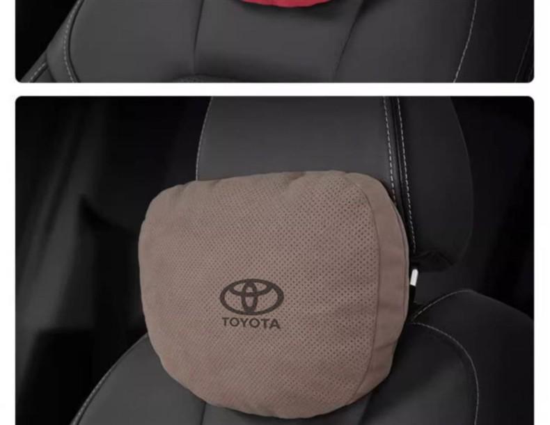 Suede Lumbar Support Cushion for Toyota Headrest - Camry, Highlander, Avalon, RAV4, Wildlander